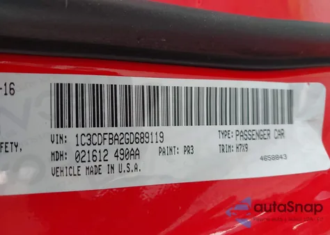 2016 Dodge Dart Sxt z USA, uszkodzony, nr VIN 1C3CDFBA2GD689119